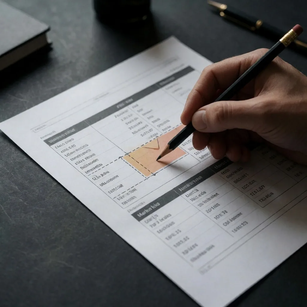 Finansal belgeleri inceleyen profesyonel eller